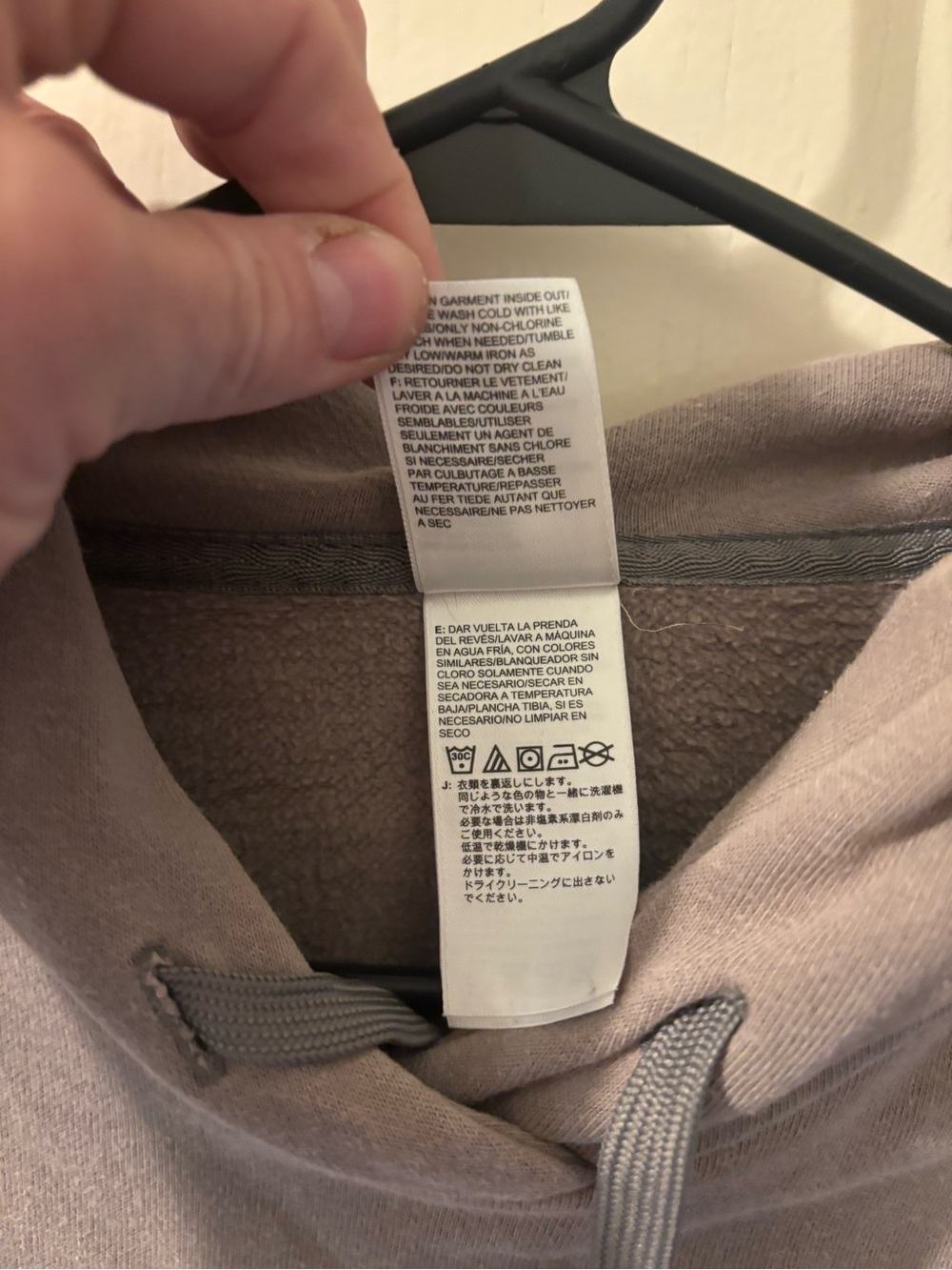 The North Face Taupe Hoodie with Neon Pink Logo - Picture 5 of 7